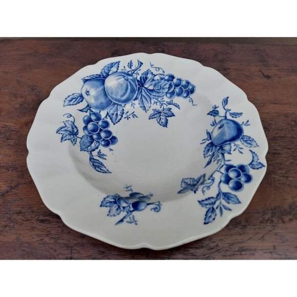 3 Johnson Bros Harvest Time Blue 8" Rimmed Soup Bowls - Picture 2 of 4